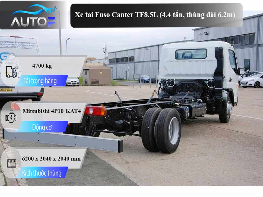 Xe tải Fuso Canter TF8.5L (4.4 tấn, thùng dài 6.2m): Thông số, giá bán